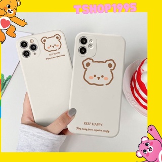 Ốp lưng IPHONE  dẻo cạnh vuông 6/6plus/6s/6splus/7/7plus/8/8plus/x/xr/xs/11/12/13/pro/max/plus/promax mẫu GẤU KEEP HAPPY