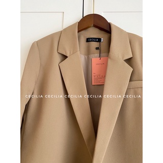 Ảnh thật áo blazer thiết kế azura by cecilia màu nâu camel - ảnh sản phẩm 5