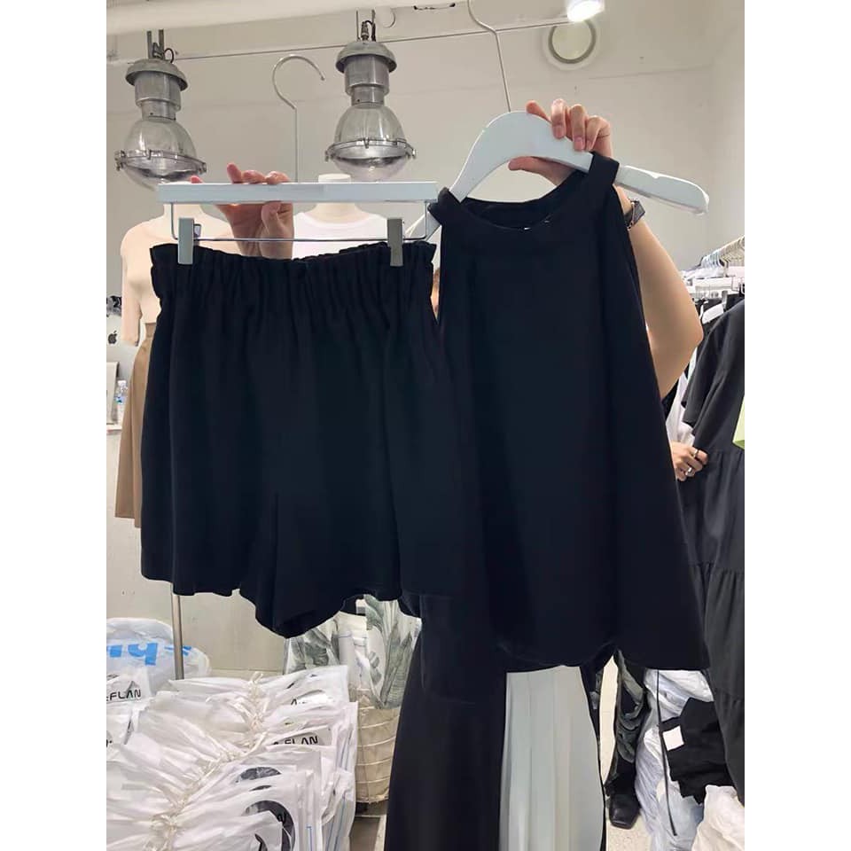 Set Áo Cổ Yếm Mix Short Chất Đũi Siêu Đẹp Cho Nữ | BigBuy360 - bigbuy360.vn