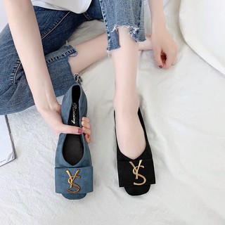 (HÀNG CÓ SẴN) Giày búp bê da lộn khoá đá BIG SIZE 35-43