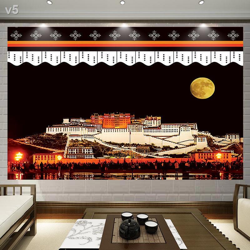HTONGCung điện Potala treo vải Tường Tây Tạng nền quá khổ dân tộc Phong cách đầu giường thảm trang trí phòng ngủ tập thể
