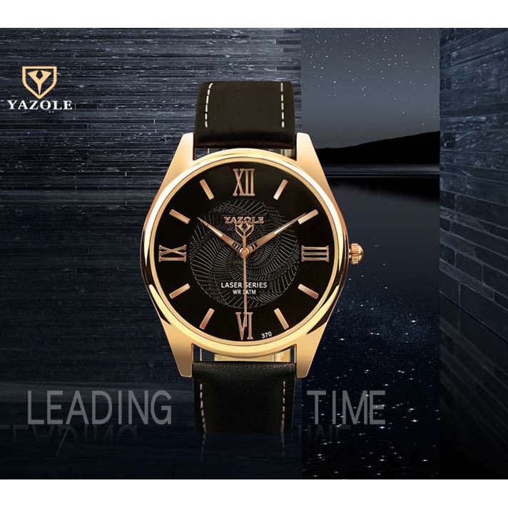 GIÁ SỐC - Đồng hồ nam dây da chính hãng YAZOLE tuyệt đẹp, lên tay sang trọng chắc chắn, chống nước tốt ( Mã: YA01 )