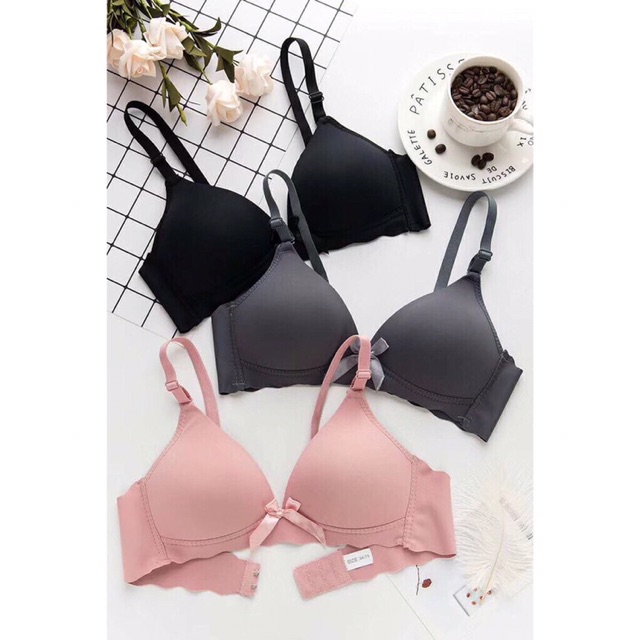 Áo Lót Đính Nơ Viền Sóng Cực Xinh 6699.