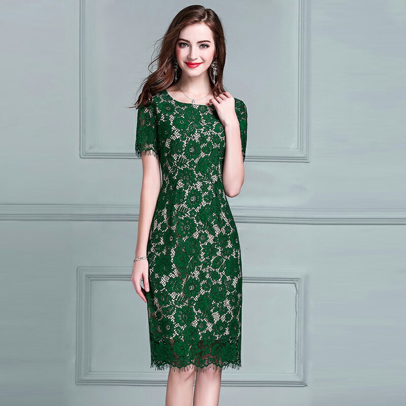 [VIDEO + ẢNH THẬT]  ĐẦM BODY REN MI TAY NGẮN THỜI TRANG CAO CẤP CÒ SIZE XXL | BigBuy360 - bigbuy360.vn