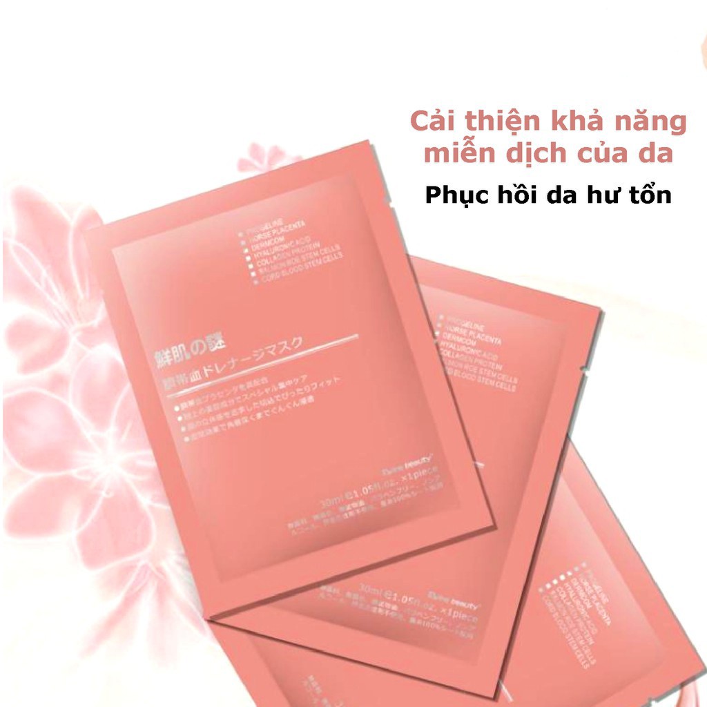 Mặt Nạ Nhau Thai Cuốn Rốn ⚜️FREESHIP⚜️ Mask nhau thai cừu Rwine Beauty Stem Cell Placenta Mask Nhật Bản