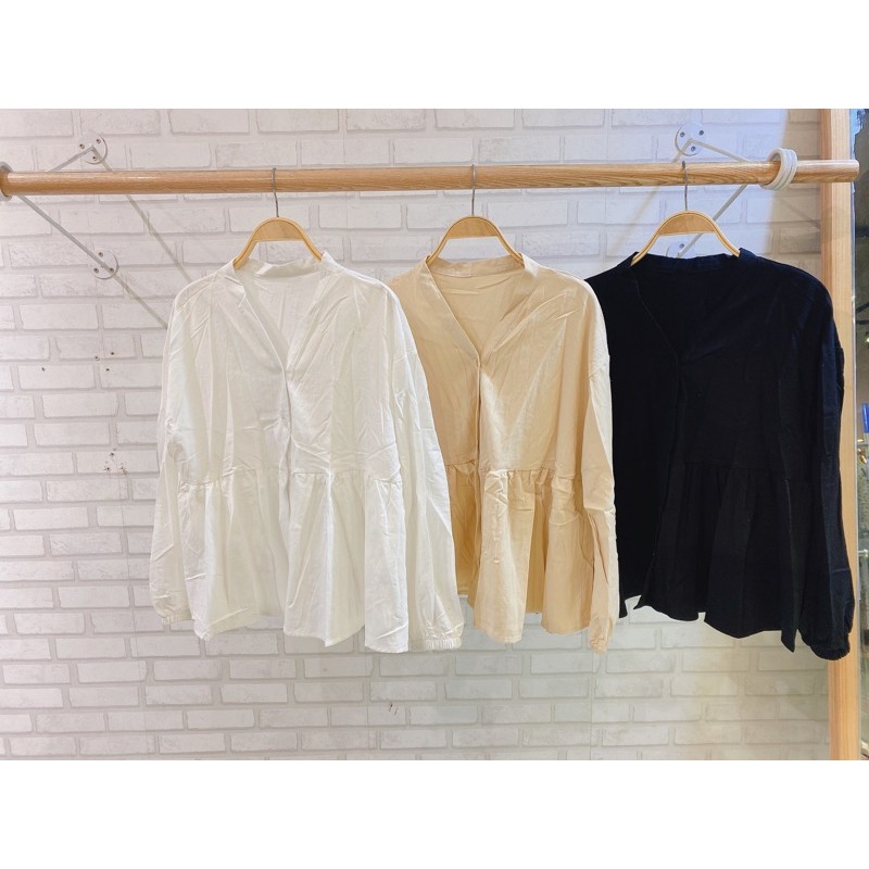 Áo thô đũi baby doll trơn màu basic Ulzzang style  Mazi Hàng Quảng Châu
