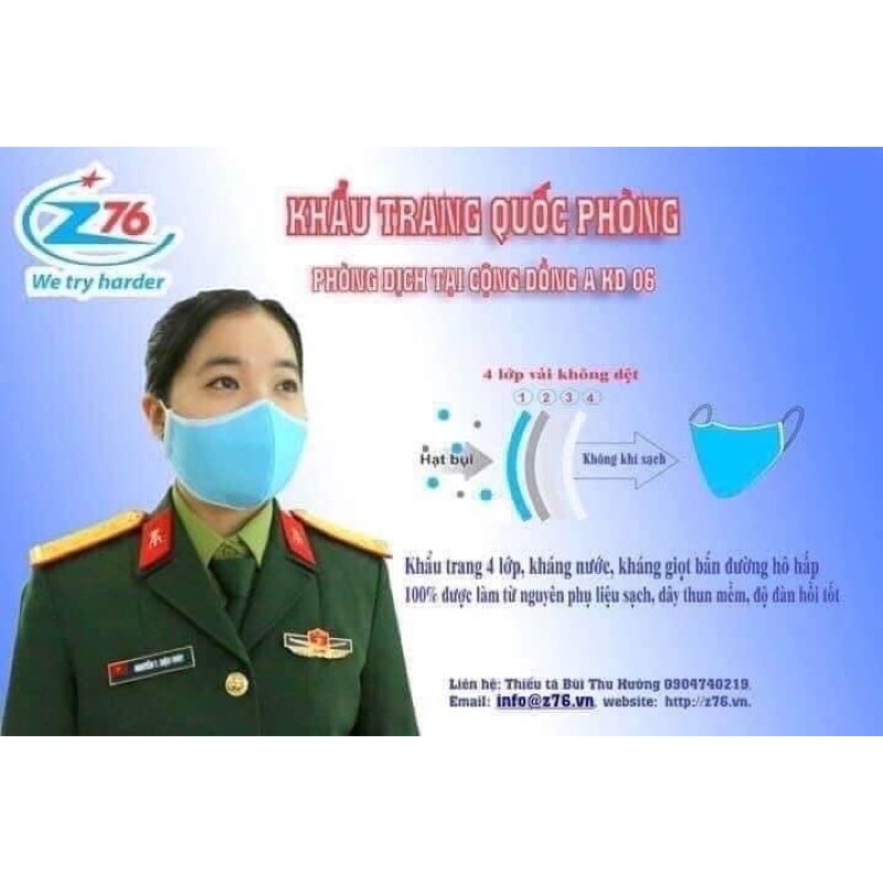 Khau trang ytế quốc phòng hộp 50c