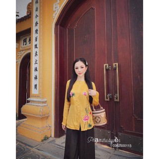 😍áo dài ba ba thêu sen cao cấp