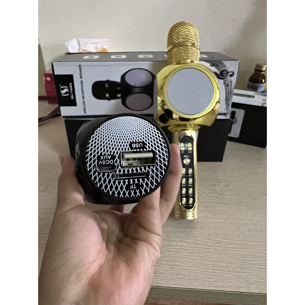 MICRO Không Dây Cầm Tay YS90, YS91, mic karaoke bluetooth hỗ trợ thu âm
