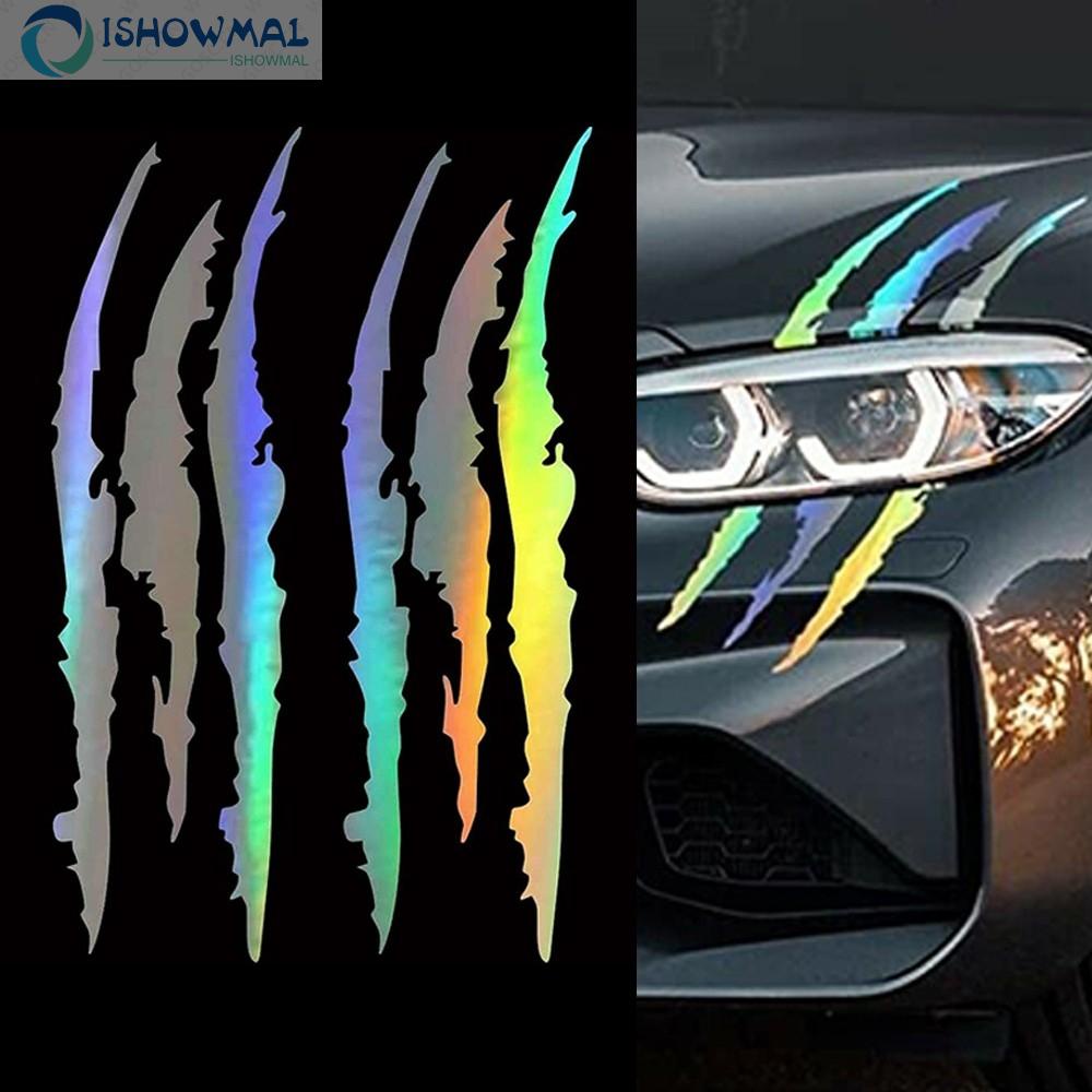 Đề Can Vinyl Dán Đèn Pha Xe Hơi Hình Móng Vuốt Quái Vật Phản Quang