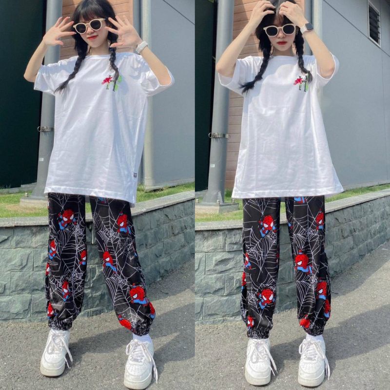 quần jogger nam nữ hình 3D siêu nhân nhện đẹp độc lạ