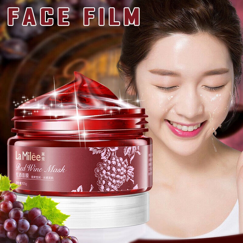 Mặt Nạ Ngủ Tinh Chất Rượu Vang Đỏ Dưỡng Ẩm Chống Lão Hóa Không Cần Rửa