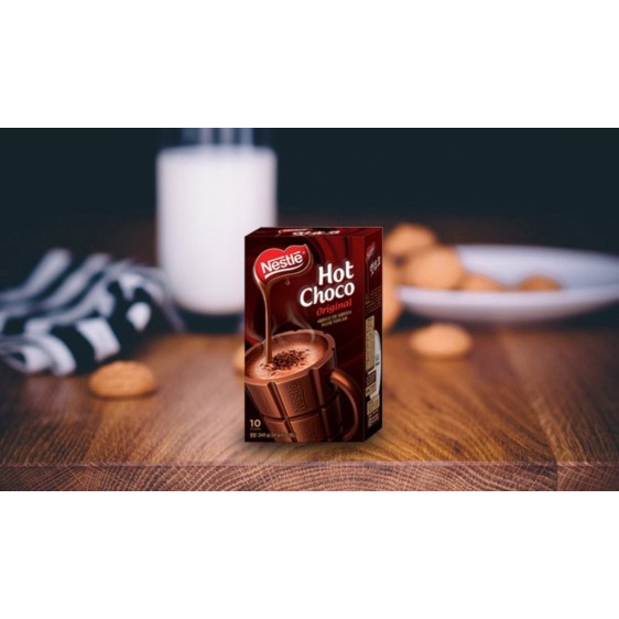 Bột Cacao Nestle Hot Choco hộp 240gram (10 gói x 24gram) - (Nhập Khẩu Hàn Quốc)