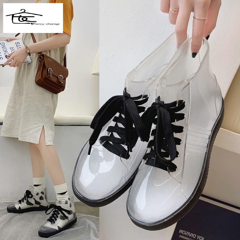 Ủng Cao Su Trong Suốt Chống Trượt Chống Thấm Nước Thời Trang Hàn Quốc Cho Nữ