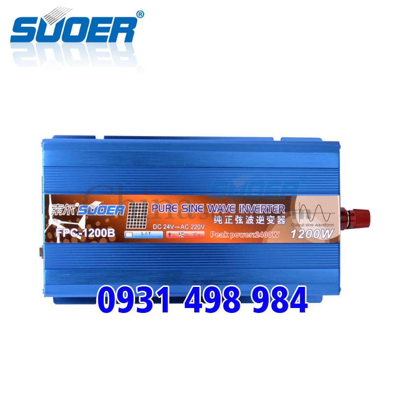 Inverter sin chuẩn 1200W 24V LÊN 220V SUOER FPC-1200B