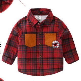 Áo sơ mi lót nỉ bé trai size 11-22kg-HÀNG QCCC SM03