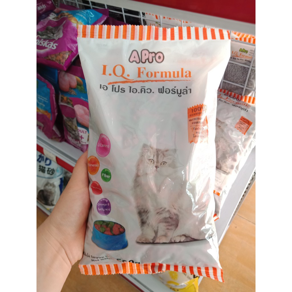 Thức ăn cho mèo Apro IQ Formula 500g hạt khô cho mèo giá rẻ bổ sung vitamin rau củ -  Ki Mi  Pets