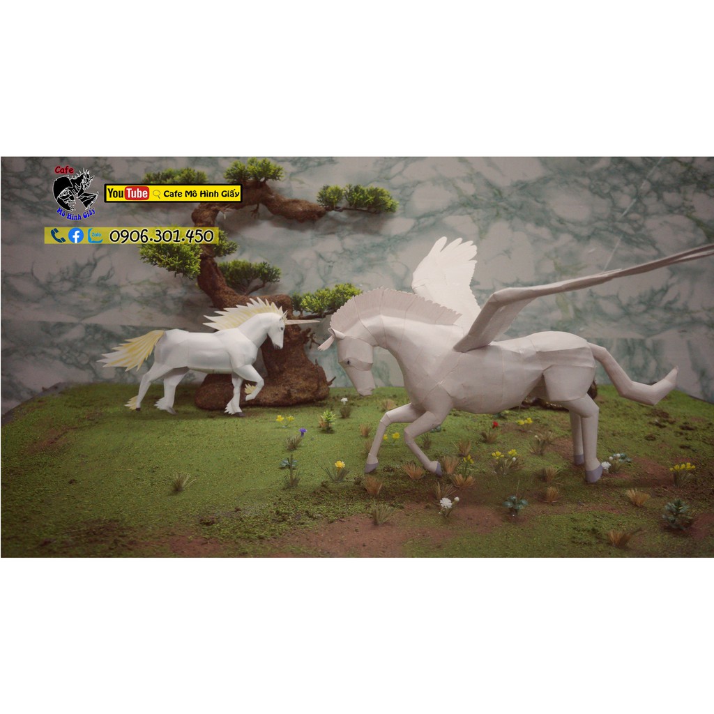 Ngựa thần Pegasus bằng giấy nghệ thuật trang trí phong thủy Mã Đáo Thành Công