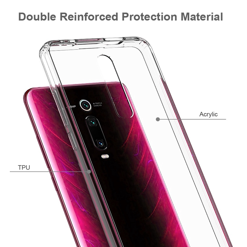 Ốp lưng nhựa trong bảo vệ hai mặt cho điện thoại Xiaomi Redmi K20 K20Pro
