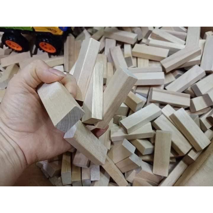 1Kg Thanh Gỗ Lớn (Hàng Đẹp) - Đồ Chơi Trẻ Em, Xếp Hình Domino Montessori Rèn Luyện Trí Thông Minh Cho Trẻ DC-06