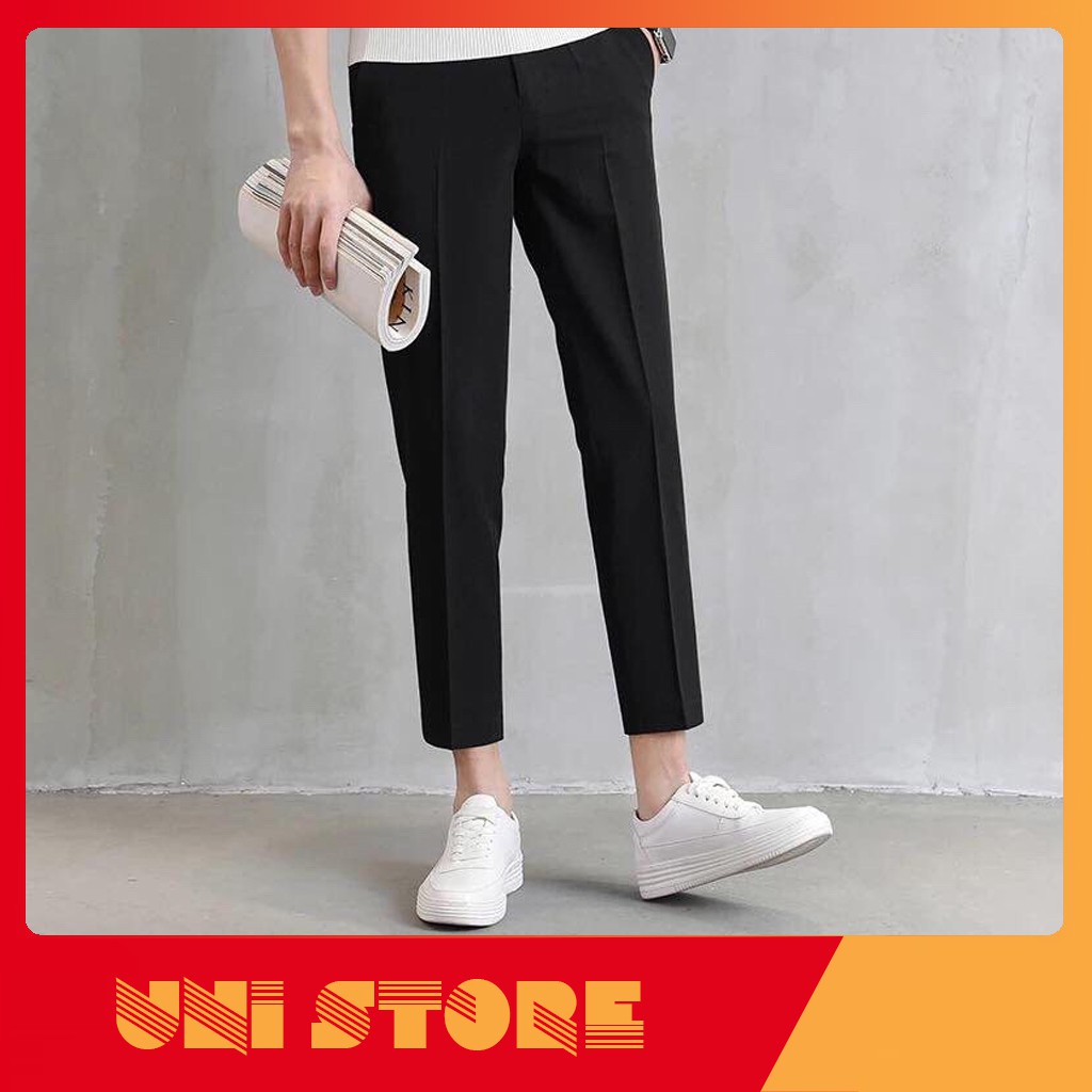 Quần Tây Nam Nữ Baggy Âu Côn Ống Dáng Vừa Vải Co Giãn Nhẹ Phong Cách Dạo Phố Uni Store