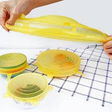 Bộ 6 miếng silicon đậy nắp hộp đựng thực phẩm, hoa quả tròn