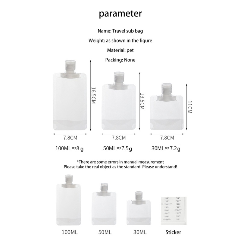 1 Chai Rỗng Trong Suốt Đựng Dầu Gội / Mỹ Phẩm 30 / 50 / 100ml