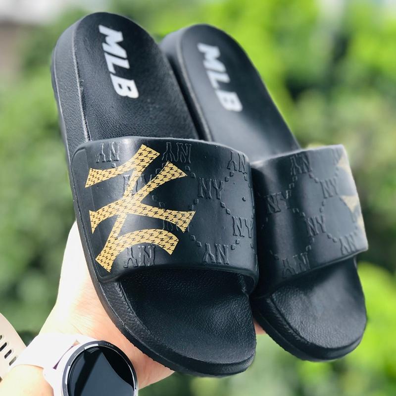 Dép unisex 𝐌𝐋𝐁 ❤️FREESHIP + Hộp❤️ dép đúc mlb monogram ny bóng chày quai ngang thể thao nam nữ in nổi NY, đủ màu