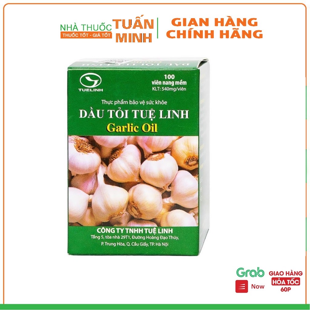 Dầu Tỏi Tuệ Linh Garlic Oil - Giảm mỡ máu, tăng sức đề kháng ( Lọ 100 viên )