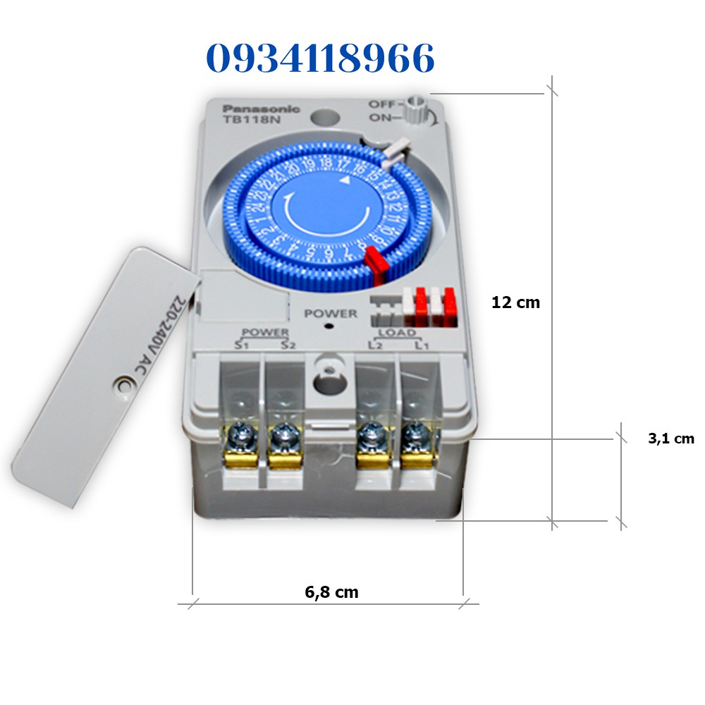 Rơ le thời gian thực - Timer hẹn giờ Panasonic TB118N - kèm pin