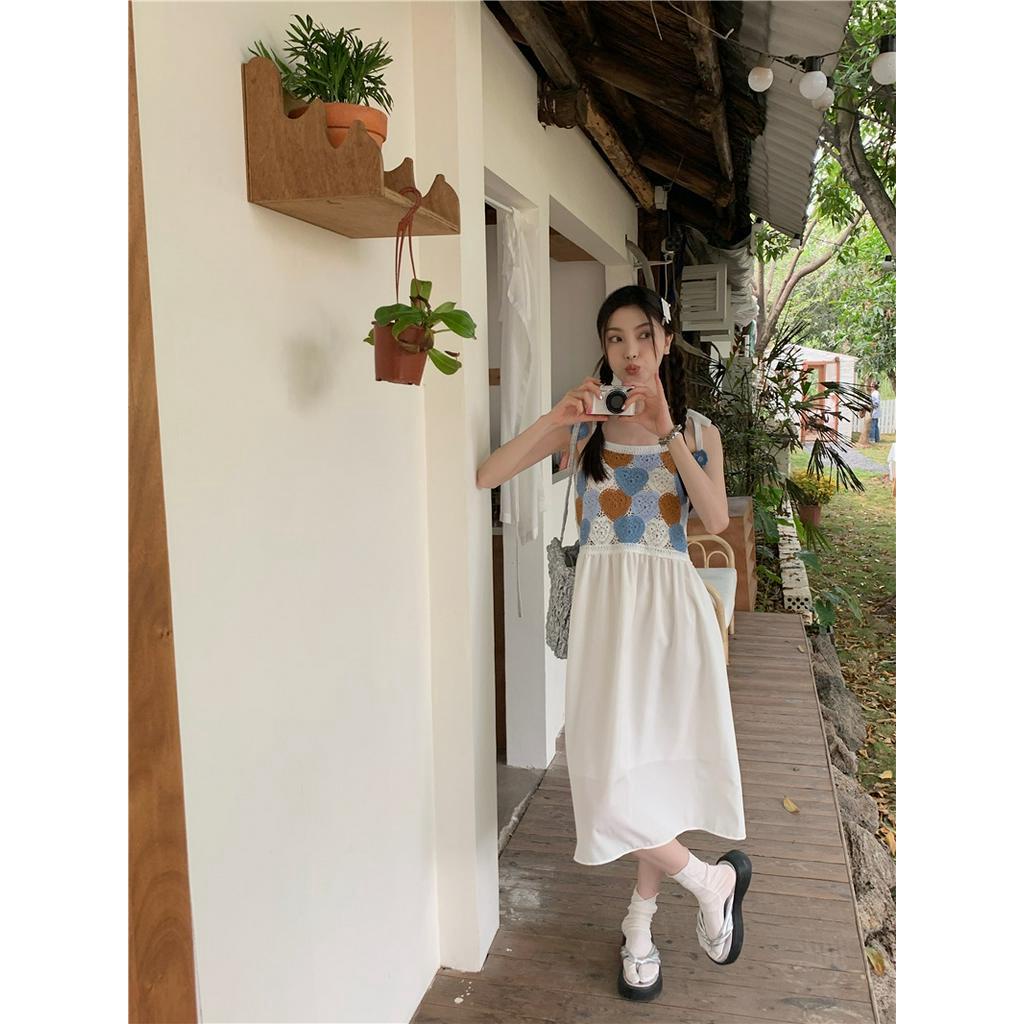 Đầm Hai Dây Sọc Ca Rô Dáng Rộng Phong Cách Cổ Điển Thời Trang Mùa Hè Hàng Mới 625