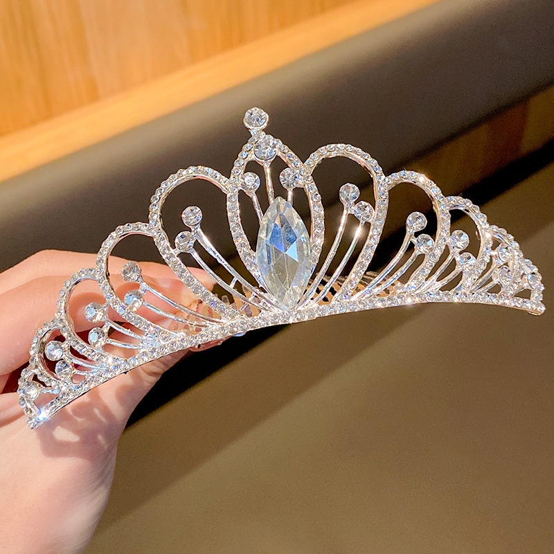 Vương Miện Công Chúa Đính Đá Pha Lê Xinh Xắn Cho Bé Gái