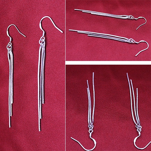 Khuyên tai mạ bạc dạng tua rua thời trang