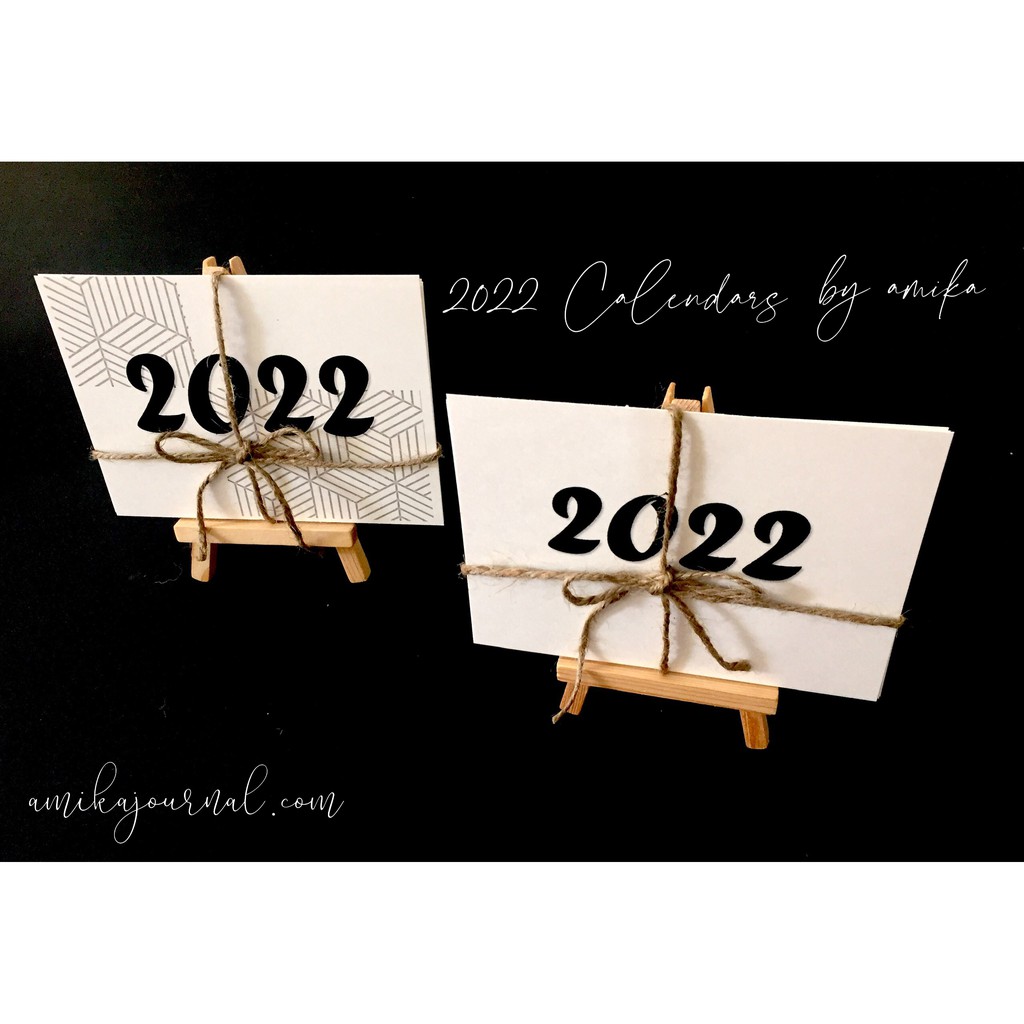 Lịch năm 2022 có âm lịch -MINIMALIST CALENDAR BY amika - Giá vẽ gỗ mini trang trí bàn học (MIỄN PHÍ in tên riêng, quote)