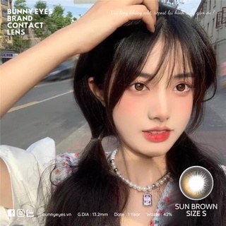 Kính Áp Tròng BUNNY EYES Sun Brown 14.0mm Nâu Tự Nhiên Giãn Nhẹ Đủ Độ