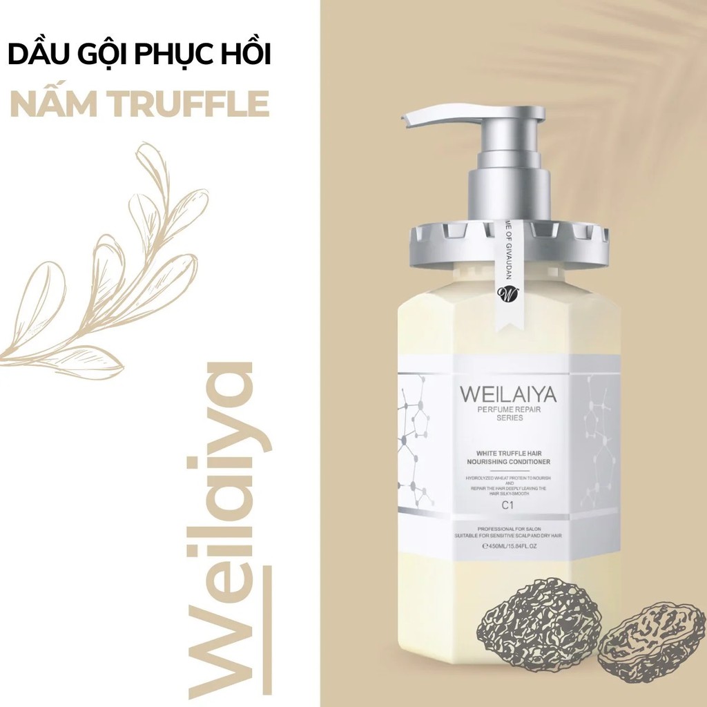 Dầu gội phục hồi đa tầng nấm truffle Weilaiya White Truffle Lightness Shampoo 450ml