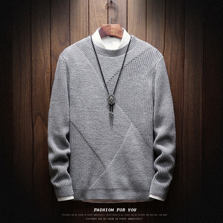 Áo len nam , áo len đan cổ tròn vát chéo dày dặn hàng Trung Loại 1 - mins.offce