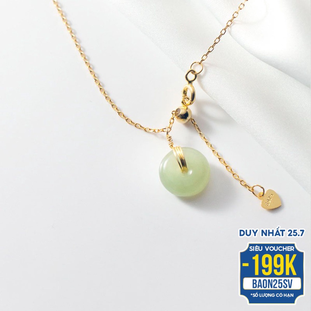 Dây Chuyền Nữ Mặt Đá Xanh Thiết Kế Đơn Giản DB2613 - Bảo Ngọc Jewelry