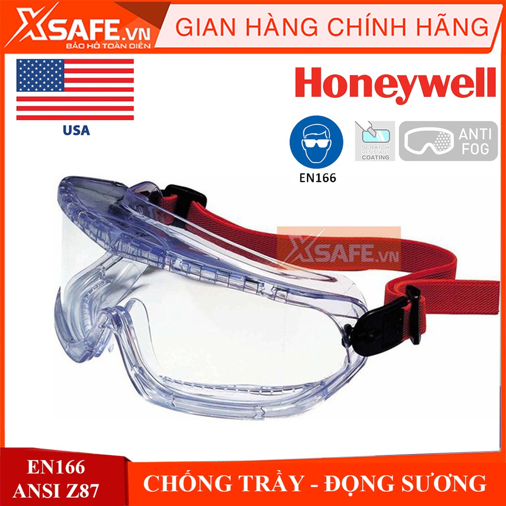 Kính chống bảo hộ hóa chất Honeywell V-Maxx - Kính bảo hộ chống hơi sương, bảo vệ mắt khỏi khói bụi, hóa chất,chính hãng
