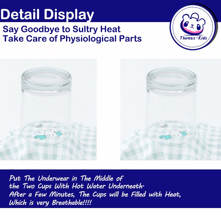 [THOMAS KIDS] Set 5 Quần Lót Boxer Cotton Họa Tiết Kỳ Lân Hoạt Hình Cho Bé Gái 3-12 Tuổi