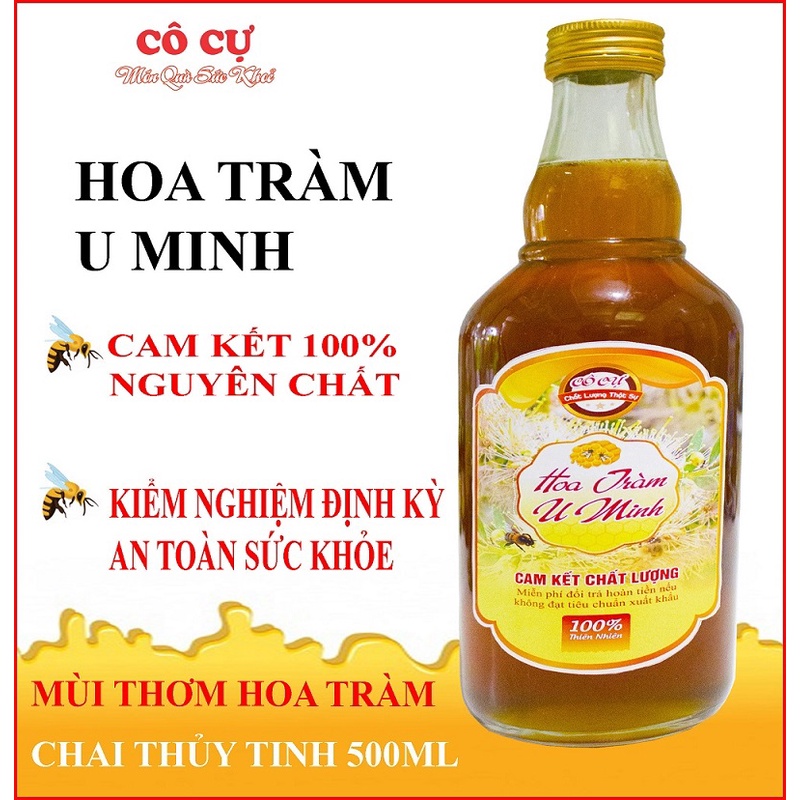 Mật Ong nguyên chất Cô Cự 500ml chai thủy tinh cao cấp- Đặc sản Cô Cự