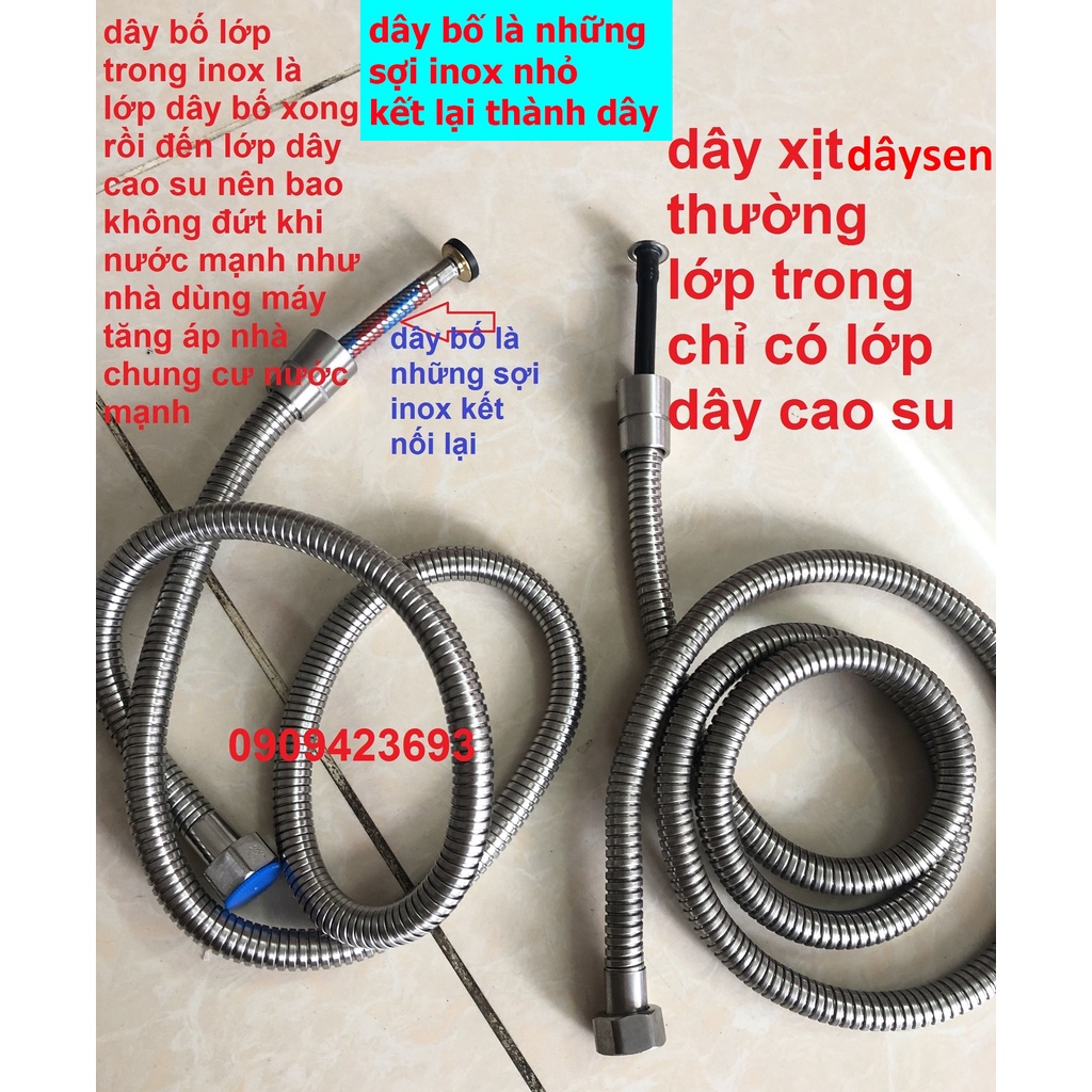 {dây bố 3 lớp} Dây sen tắm bố 3 lớp là những sợi inox nhỏ kết thành dây, không bị đứt đặc biệt dành cho nhà nước mạnh