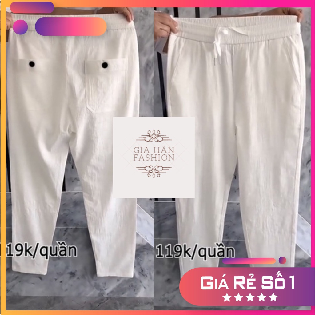 Quần Đũi Dài Cao Cấp Unisex Cạp Chun 4 Màu ĐEN - TRẮNG - RÊU - GHI - Có bigsize 40kg - 80kg