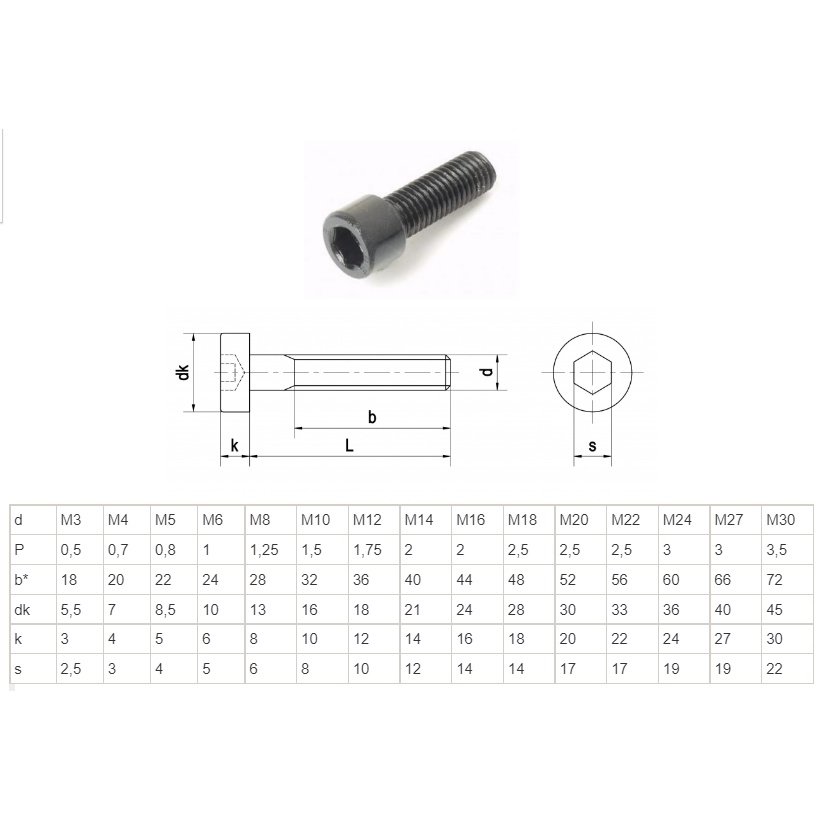 Bulong ốc lục giác đầu trụ M4 / đầu dù M4