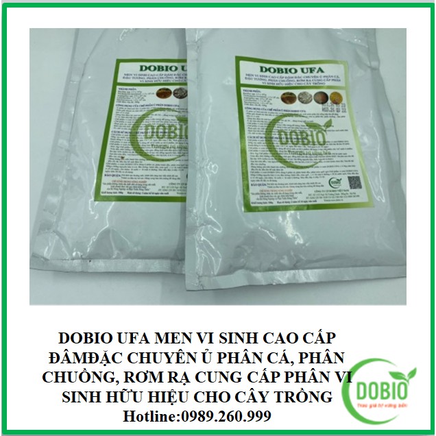 CHẾ PHẨM VI SINH EM UFA DOPA CHẾ PHẨM EM DẠNG BỘT dùng ủ phân cá, xử lý rác thải hữu cơ gói 500G