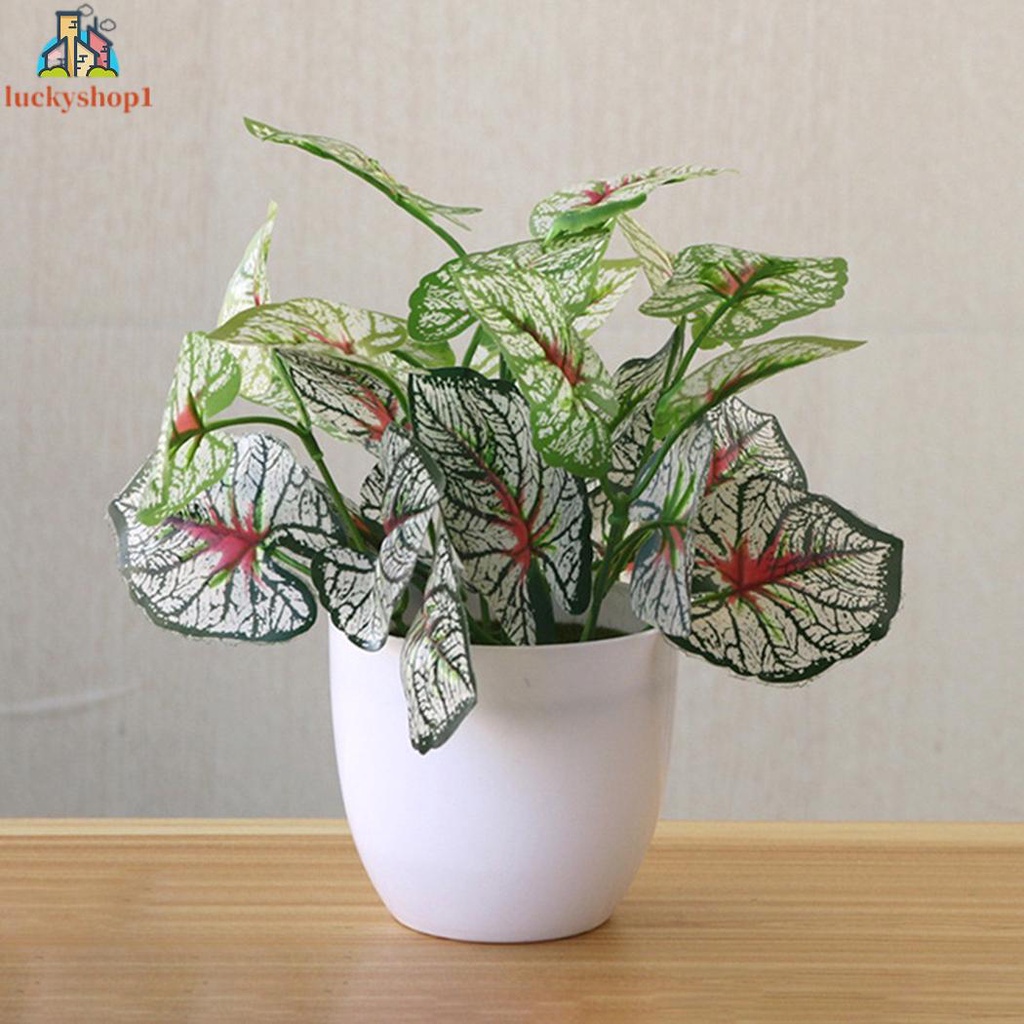 1PCS Fresh Fresh Artificial Foliage Desktop Plant Potted Mall＋Pot Decoration