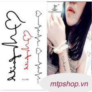 Hình xăm dán Tatto nhịp đập trái tim B28