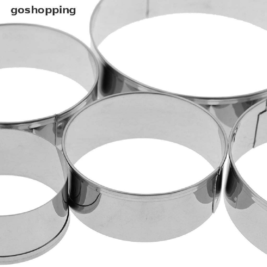 Set 5 Khuôn Tròn Làm Bánh Bằng Thép Không Gỉ