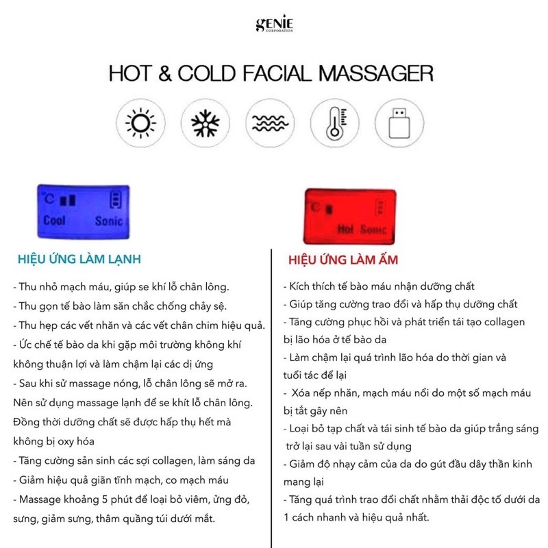 [Mã COS1505 giảm 8% đơn 300K] MÁY ĐIỆN DI TINH CHẤT GENIE UltraSonic Galvanic Ion | BigBuy360 - bigbuy360.vn