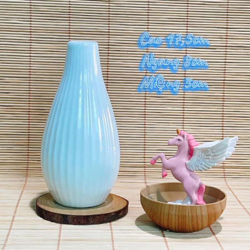 Lọ hoa gốm sứ cao 14 - 18 cm thắt nơ dễ thương